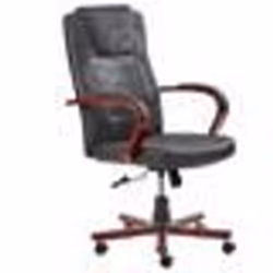 Beliani - Chaise de bureau massante en cuir noir avec fonction chauffage DIAMOND