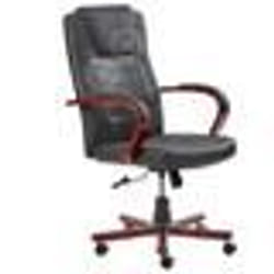 Beliani - Chaise de bureau massante en cuir noir avec fonction chauffage DIAMOND