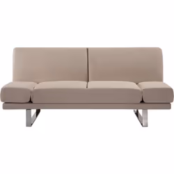 Canapé-lit clic-clac en tissu beige haut de gamme. Un canapé-lit élégant et confortable est un élément essentiel de votre mai ...