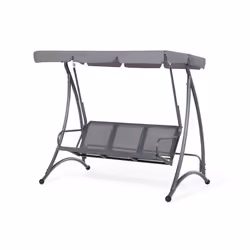 Balancelle de jardin en métal et tissu gris - Beliani - BOGART - Baldaquin réglable - 3 personnes