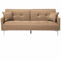 Canapé-lit clic-clac en tissu beige. Ce superbe canapé-lit de haute qualité sera idéal comme meuble principal dans votre appa ...