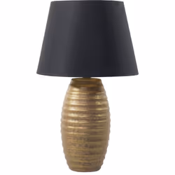 Lampe en porcelaine dorée au design contemporain. Cette superbe lampe à poser au design intemporel s'intégrera parfaitement à ...