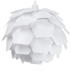 Beliani - Lampe de Suspension 40 cm E27 Max 60W en Synthétique Blanc Cône de Pin Segre Mini