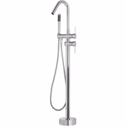 Robinet autoportant. Ce mitigeur de douche moderne convient à toutes les baignoires autoportantes. Grand et élancé, il est él ...