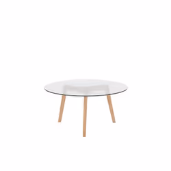 Table basse en verre - BELIANI - MINNESOTTA - Bois massif - Blanc - Contemporain