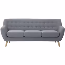 Canapé fixe au style rétro scandinave avec dossier boutonné. Ce superbe canapé en tissu de haute qualité transformera votre s ...