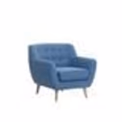 Fauteuil en tissu - BELIANI - MOTALA - Contemporain - Design - Bleu - 1 place - Salon - Intérieur