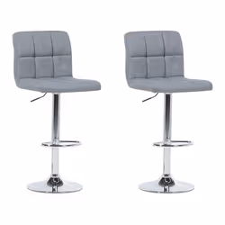 Lot de 2 chaises de bar réglables grises MARION