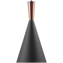 Beliani - Lampe Suspension Cloche en Métal Noir et Cuivré E27 Max. 60W Design Tendance et Aspect Simple pour Salle à Manger ou Cuisine Minimaliste