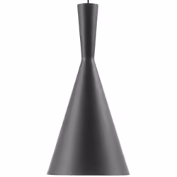 Lampe suspension noire en forme de cône. Avec sa forme conique et son contraste de couleurs tendance, cette lampe suspension  ...