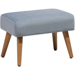 Beliani - Repose-Pieds de Forme Rectangulaire 50 x 30 cm fabriqué en Coton Gris et Pieds en Bois d'Hévéa