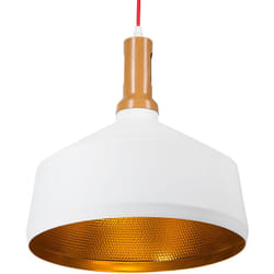 Beliani - Luminaire Lampe Suspension en Métal Blanc Intérieur Doré E27 Max. 60W Solution Éclairage pour Cuisine ou Salle à Manger Industrielle