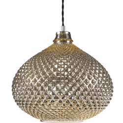 Lampe suspension ronde en verre doré. Offrez-vous une lumière d'intérieur luxueuse ! Cette lampe suspension est composée d'un ...