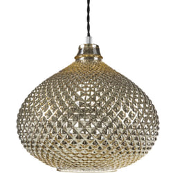Beliani - Lustre Lampe Suspension en Verre Doré Ronde Effet Cristaux et Aspect Luxueux E27 Max. 40W pour Salon ou Salle à Manger Glamour et Rétro