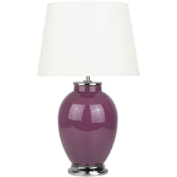 Beliani - Lampe de Chevet Lampe de Table Violette et Blanche en Céramique et Tissu E27 Max 60W pour Salon ou Chambre Classique et Vintage Rétro