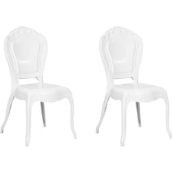 Set 2 Chaises Blanches en Plastique Design Rétro et Glamour Tendance pour Salle à Manger et Chaque Intérieur Traditionnel ou Vintage Beliani
