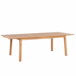 Table de jardin extensible en bois naturel - BELIANI - CESANA - Rectangulaire - 8 personnes - Marron chaud