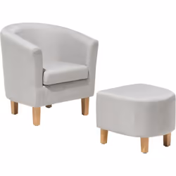 Fauteuil cabriolet gris au dossier et accoudoirs arrondis . Ce fauteuil type cabriolet s'adapte à tous styles d’intérieurs mo ...