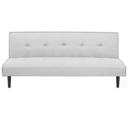 Beliani - Canapé Lit Clic Clac 3 Places en Tissu Gris Clair pour Salon au Style Scandinave