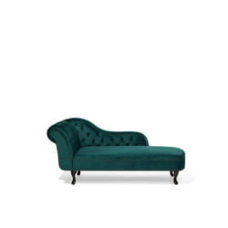 Beliani - Chaise longue velours vert émeraude côté gauche NIMES