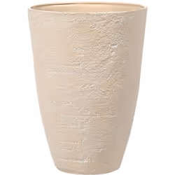 Cache-pot en pierre beige en forme de vase. Embellissez votre patio ou votre terrasse avec ce grand bac à plantes beige à la  ...
