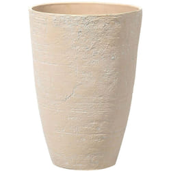 Beliani - Haut Cache-Pot Beige en Forme de Vase 43 x 43 x 60 cm Robuste en Pierre et Polyrésine, Pot de Fleurs Idéal pour Extérieur et Intérieur