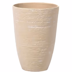 Cache-pot en pierre grise en forme de vase. Embellissez votre patio ou votre terrasse avec ce grand bac à plantes beige à la  ...