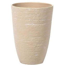 Beliani - Petit Cache-Pot Beige en Forme de Vase 35 x 35 x 50 cm Robuste en Pierre et Polyrésine, Pot de Fleurs Idéal pour Extérieur et Intérieur