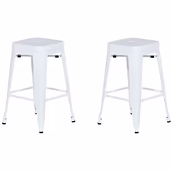 Lot de 2 chaises de bar en acier. Cet ensemble de deux tabourets de bar est un complément très tendance, en particulier pour  ...