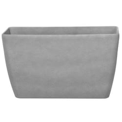 Cache-pot rectangulaire en pierre grise - BELIANI - Baris - Avec réserve deau - Percé - Forme moderne