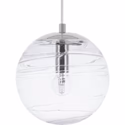 Lampe suspension au look moderne avec abat-jour transparent. Le verre transparent de l'abat-jour sphérique apporte une lueur  ...