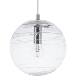 Beliani - Lampe Suspension Type Boule en Verre Doré Transparent Motif Rainures E14 Max. 40W pour Éclairage Élégant de Salle à Manger ou Salon Moderne