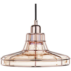 Lampe Suspension en Verre Transparent Encastré avec Grille en Métal Cuivré E27 Max. 40W Design Tendance pour Intérieurs Rétro et Industriels Beliani