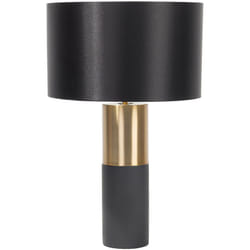 Beliani - Lampe à Poser Lampe de Table en Métal Gris et Doré avec Abat-jour Cylindrique Noir E27 Max 40W pour Chambre ou Salon au Design Moderne