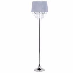 Lampadaire d'intérieur avec abat-jour gris au style luxueux . Ce lampadaire est indispensable pour une chambre à coucher, un  ...
