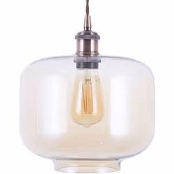 Lampe suspension décorative en verre avec finition cuivrée. Suspension attrayante dans une forme inhabituelle, parfaite pour ...