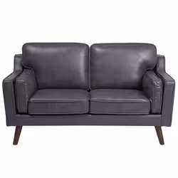 Canapé 2 places en cuir PU gris LOKKA