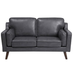Canapé 2 places en cuir PU gris LOKKA