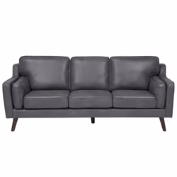 Canapé 3 places en cuir PU gris LOKKA