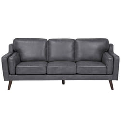 Canapé 3 places en cuir PU gris LOKKA