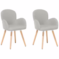 Lot de 2 chaises grises claires BROOKVILLE