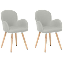 Lot de 2 chaises grises claires BROOKVILLE