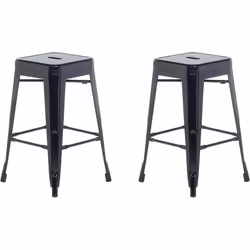 Lot de 2 chaises de bar en acier. Cet ensemble de deux tabourets de bar est un complément très tendance, en particulier pour  ...