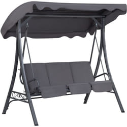 Beliani - Balancelle de Jardin en Acier et Tissu Gris Hauteur du Baldaquin Ajustable Garbo