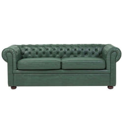 Canapé 3 places en cuir PU vert CHESTERFIELD