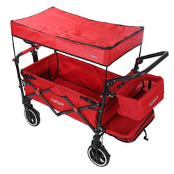 Chariot de transport pliable rouge - FUXTEC Premium Cruiser - transport enfant 75 kg
