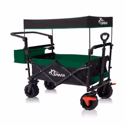 SAMAX Chariot de Jardin Pliable avec Toit Amovible Chariot de Transport à Main - Frein et Sac arrière - Pliante Offroad Noir ...