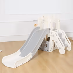 Toboggan pour enfants - Baby Vivo - Royaume - Gris/Beige - env. 182x112x96cm - Aire de jeux Jeu dExtérieur et à l’Intérieur