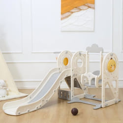 Baby Vivo Toboggan pour enfants Toboggan Quacki en Blanc Beige
