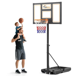 SAMAX Panier de Basket réglable Hauteur de 100 cm à 305 cm - avec Roulettes et Filet inclus